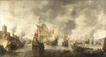 フォヤ湾におけるトルコ軍に対するヴェネツィア・オランダ連合艦隊の戦い 1649年 アブラハム・ベールストラテンム 1656年 Oil Paintings